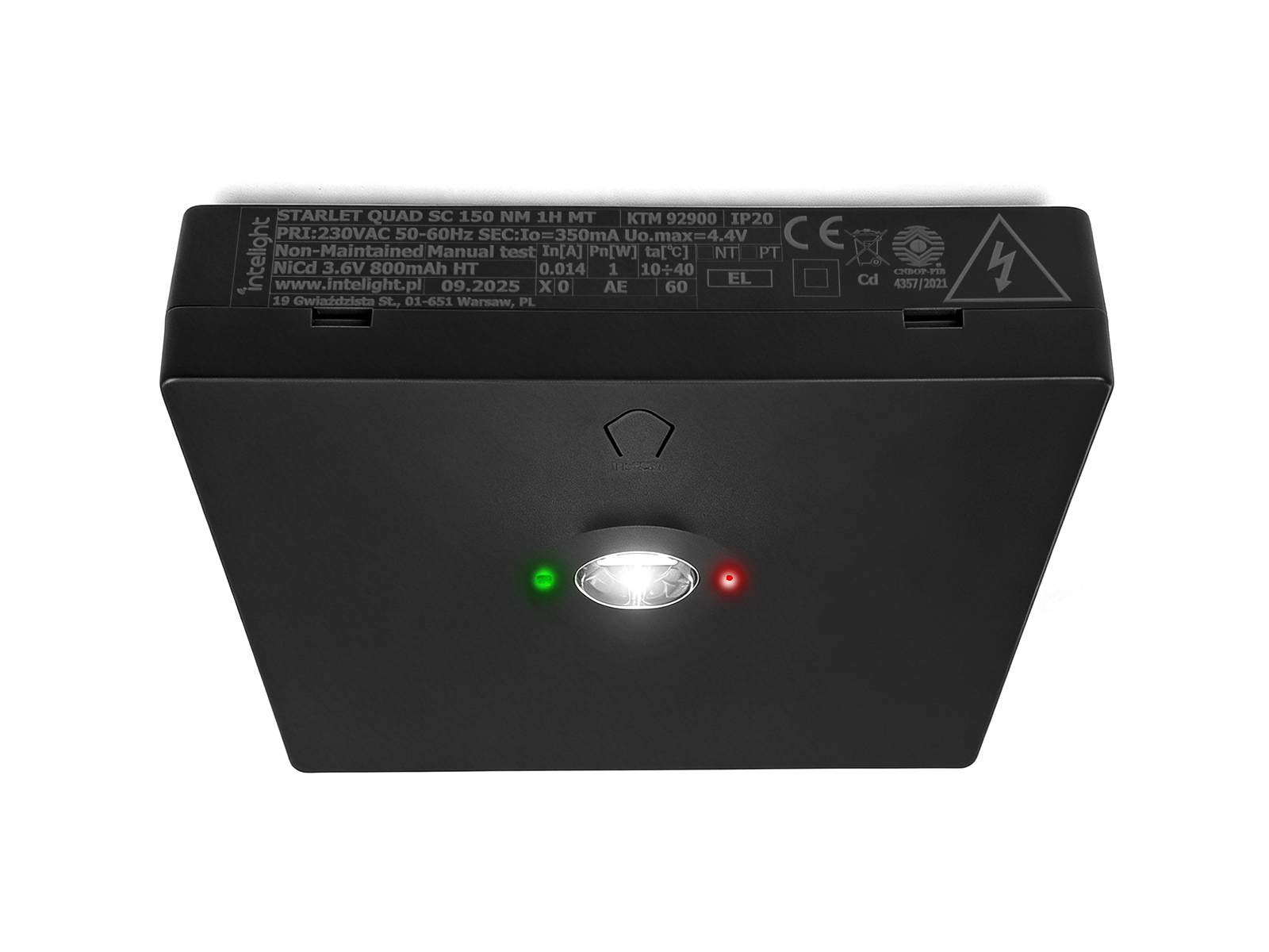 Lampa awaryjna STARLET QUAD LED SC 150 A 1H MT IP20 czarna